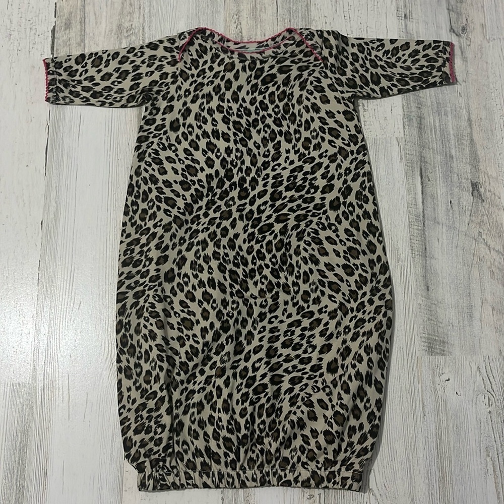 Sage & Lilly Leopard Newborn Sack Dress